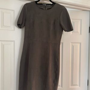 Elie Tahari grey suede dress